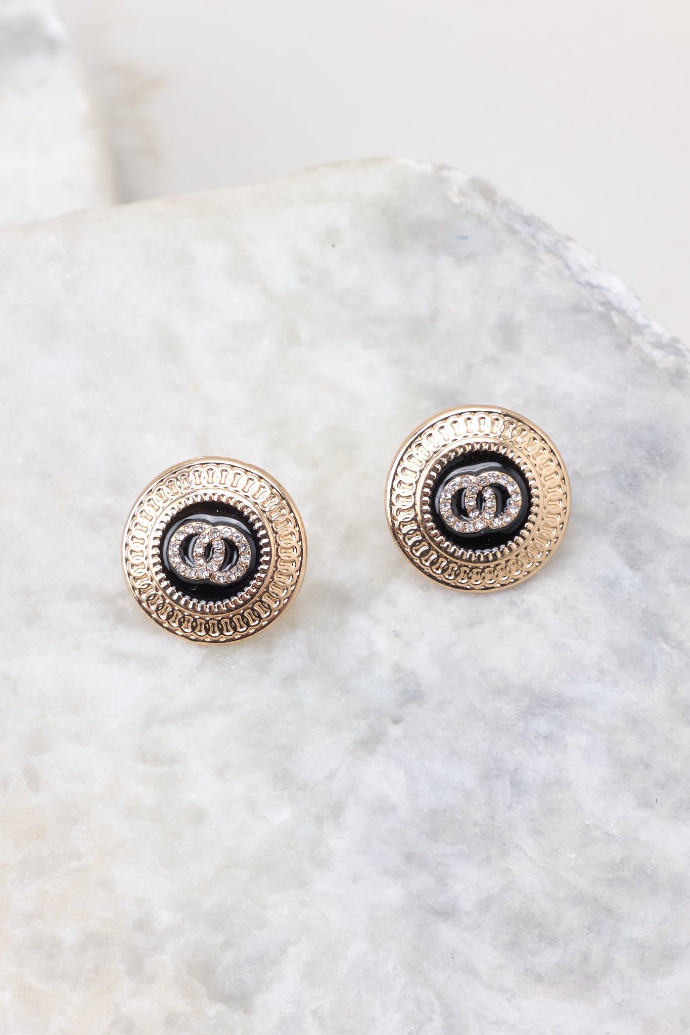 Only You Gold & Black Earrings