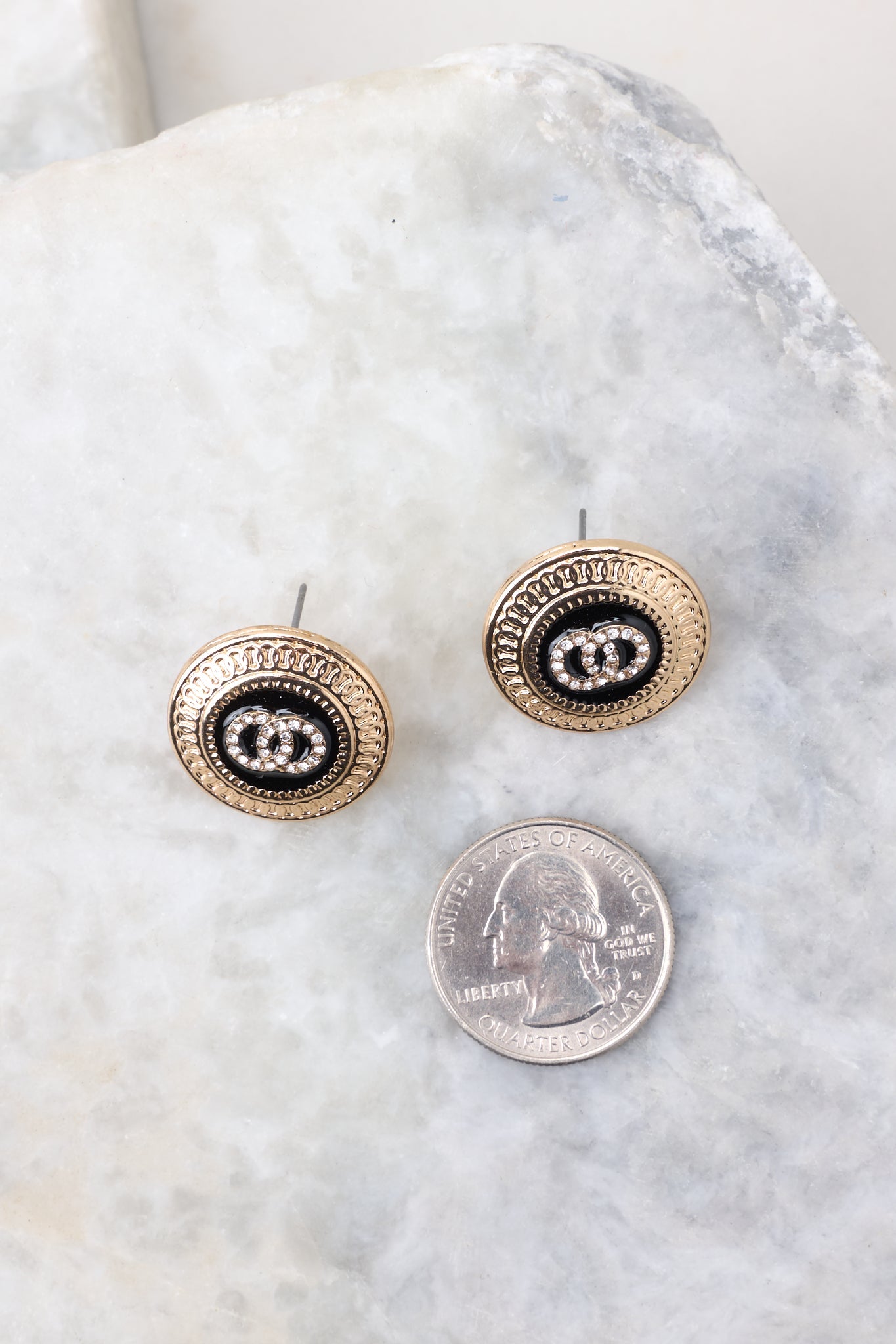 Only You Gold & Black Earrings