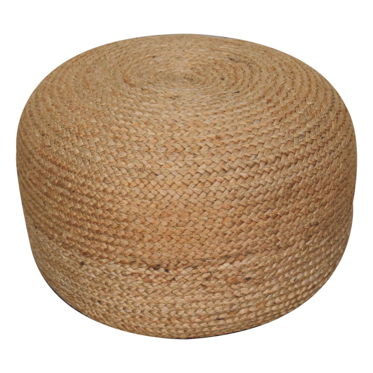 Round Pouf with Handcrafted Design