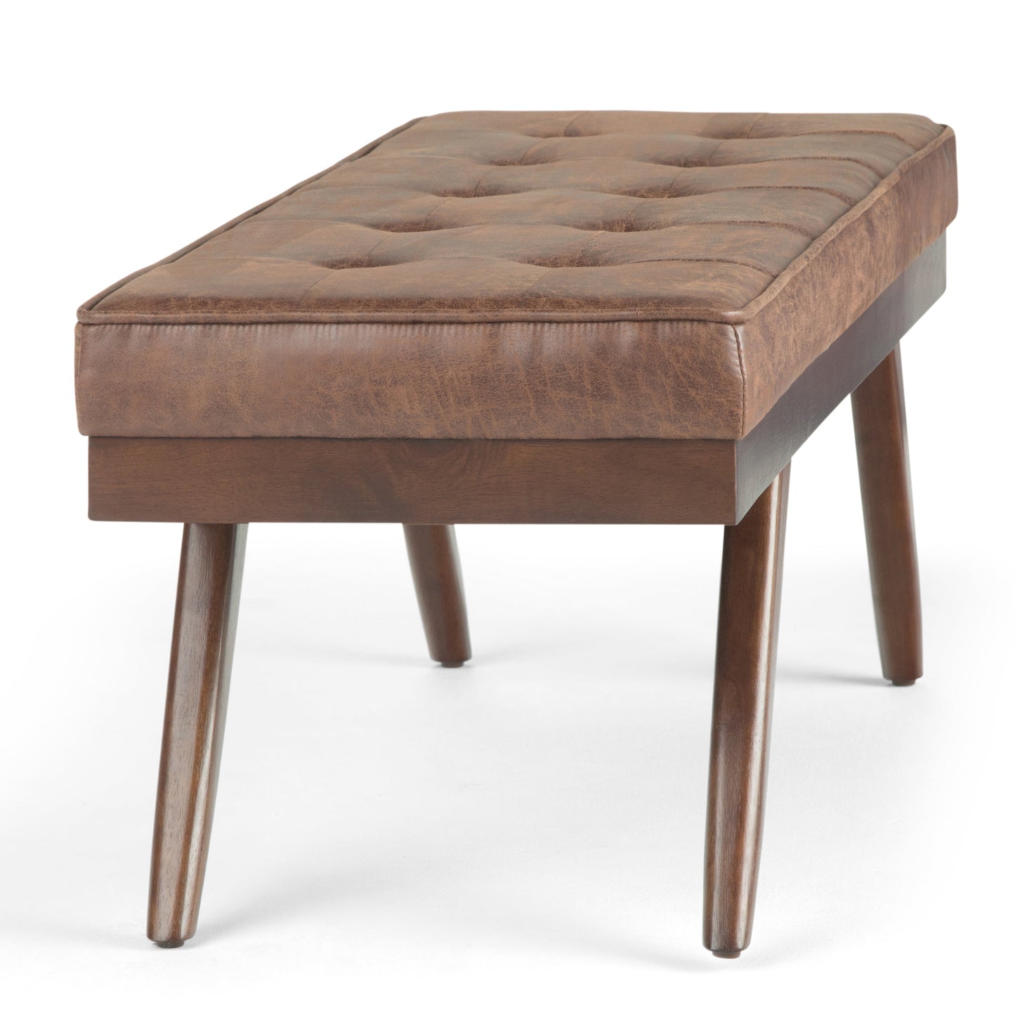 Wildflower Upholstered Button Tufted Ottoman Bench with Solid Wood Frame