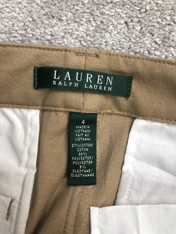 Lauren Ralph Lauren Pants Mens 4 Khaki Chino Pants Cotton Straight Leg Pockets