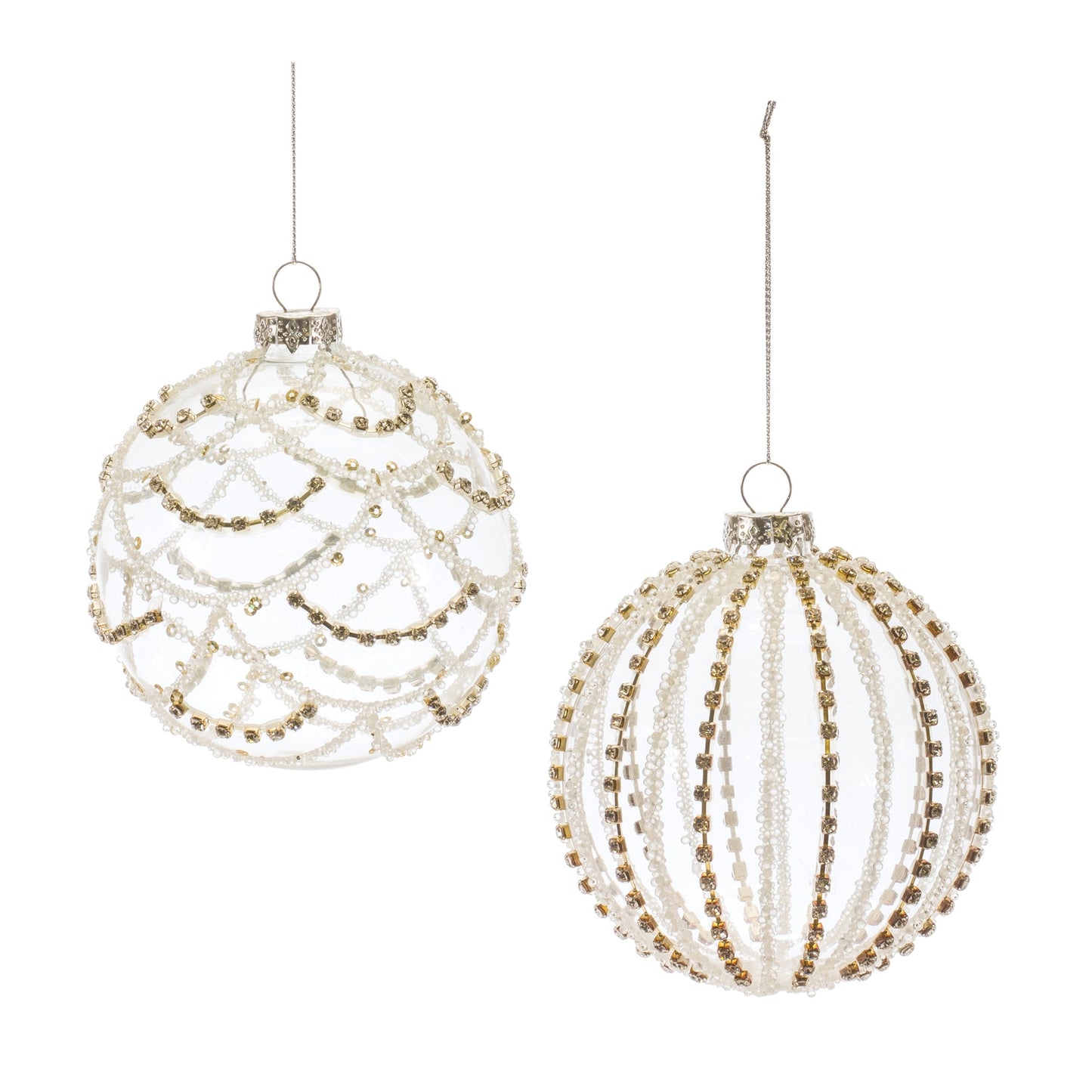 Jeweled Glass Ball Ornament, Set of 6