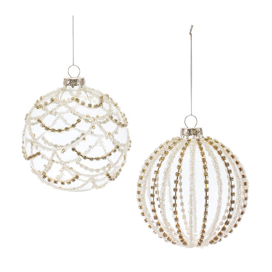 Jeweled Glass Ball Ornament, Set of 6