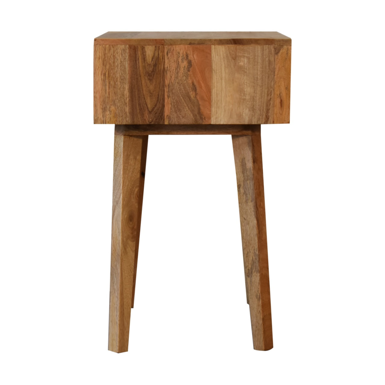 Arcanist Bone Inlay Bedside with Drawer and Tapered Wood Legs