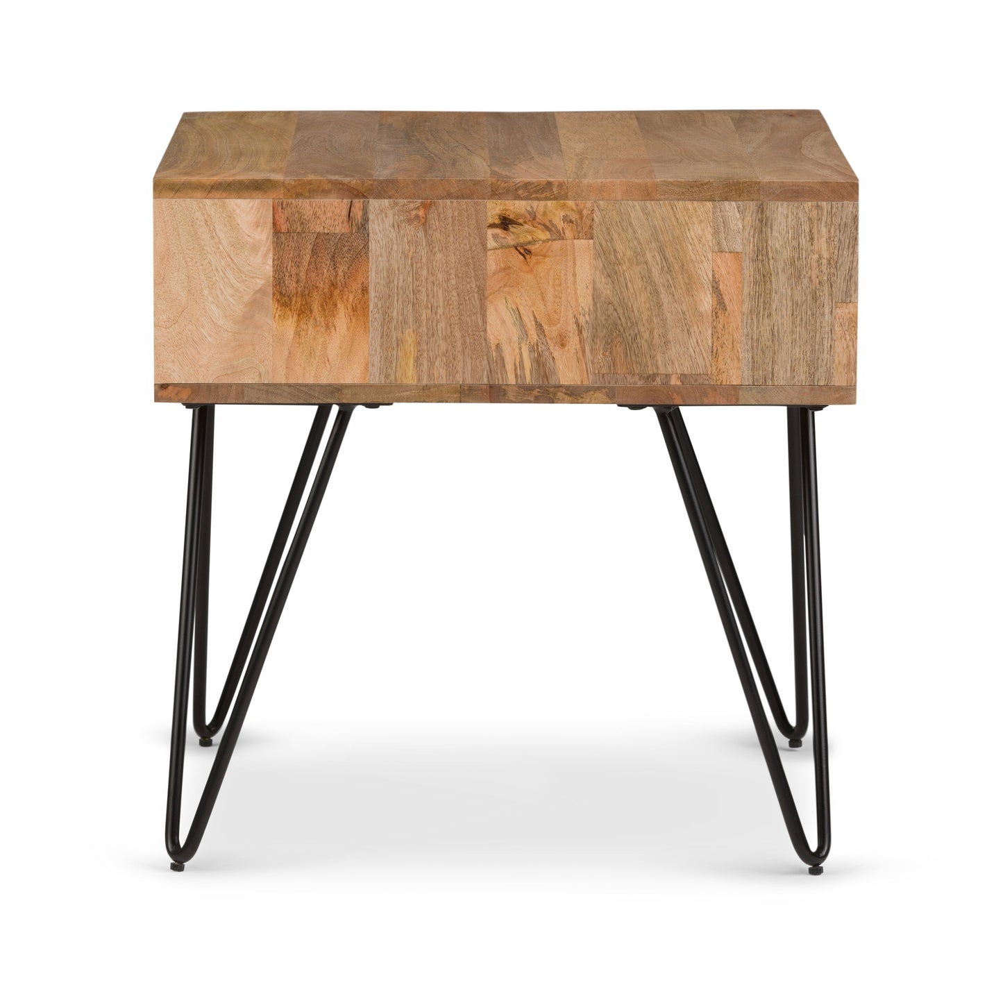 Side Table with Open Compartment and Hairpin Legs