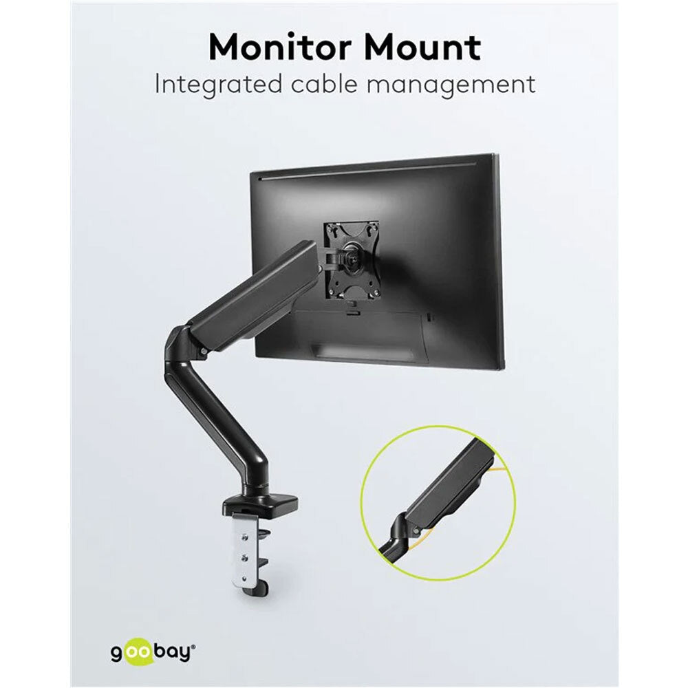 Goobay 43-81cm Single Monitor Mount with Gas Spring (Black)