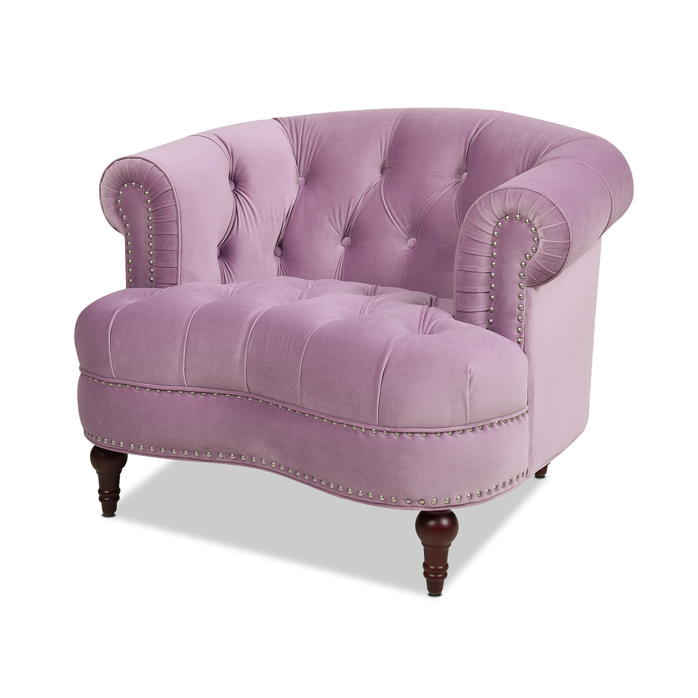 Upholstered Accent Chair with Rolled Arms and Nailhead Trim