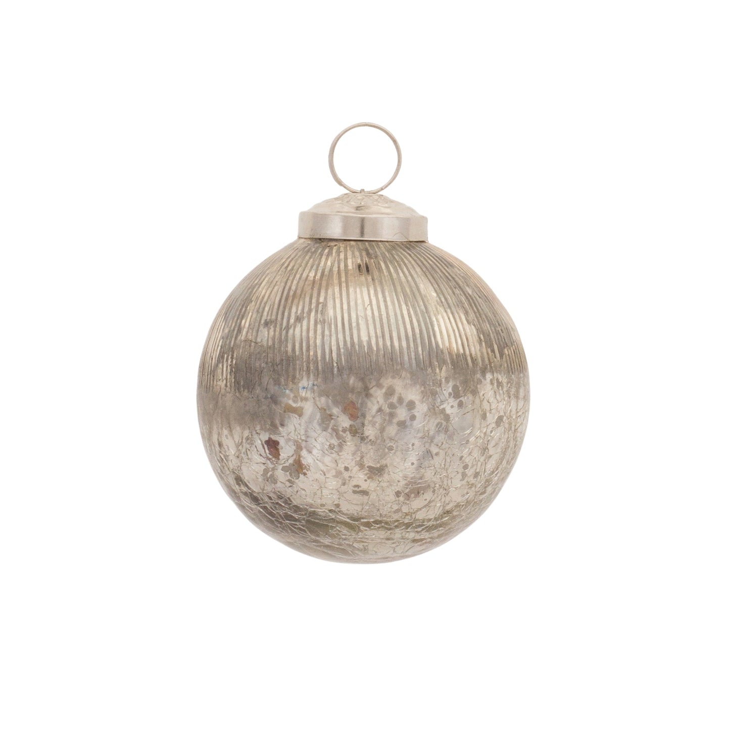 Distressed Crackle Glass Ball Ornament, Set of 12