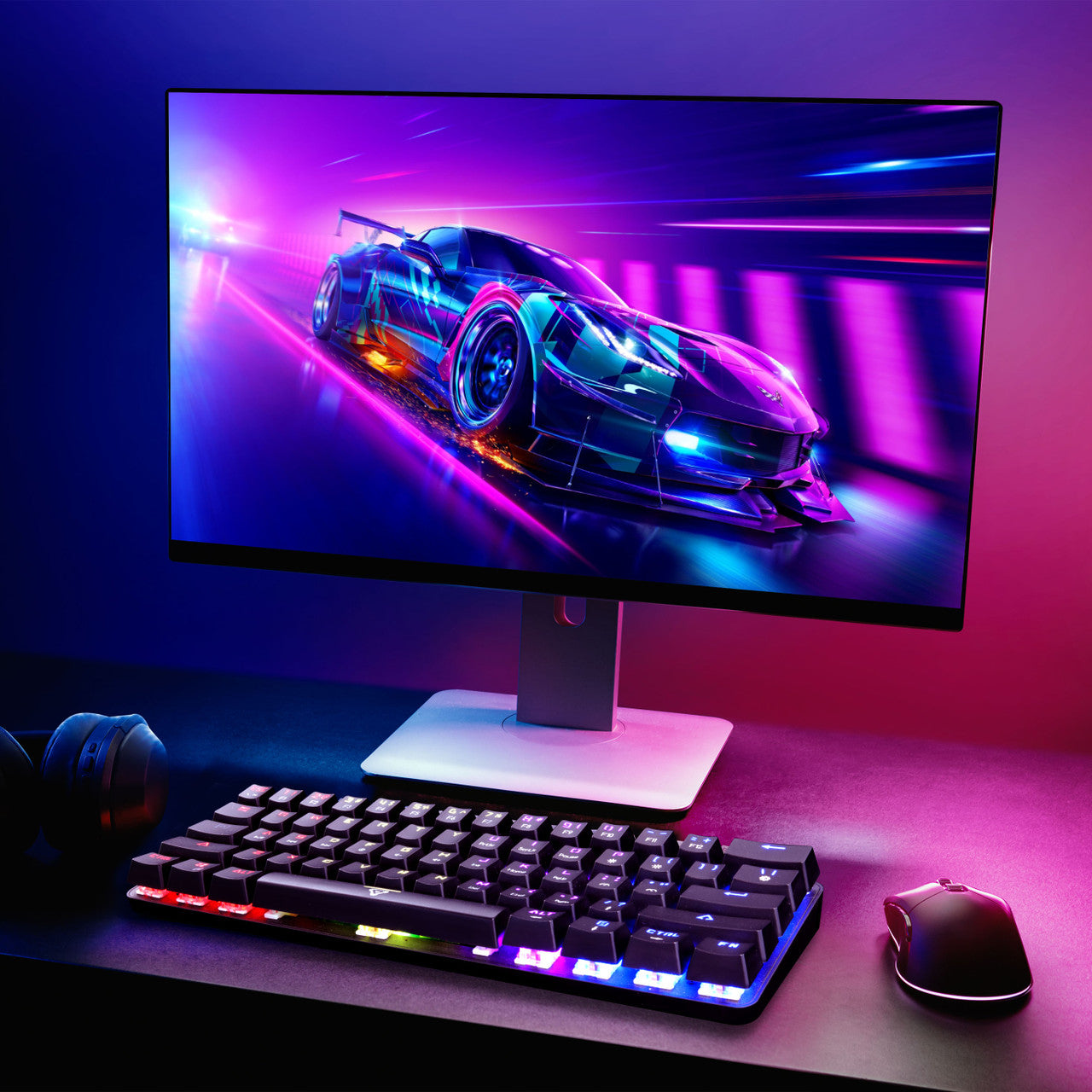 Laser Gaming Mini Mechanical Keyboard with RGB Backlight (Black)