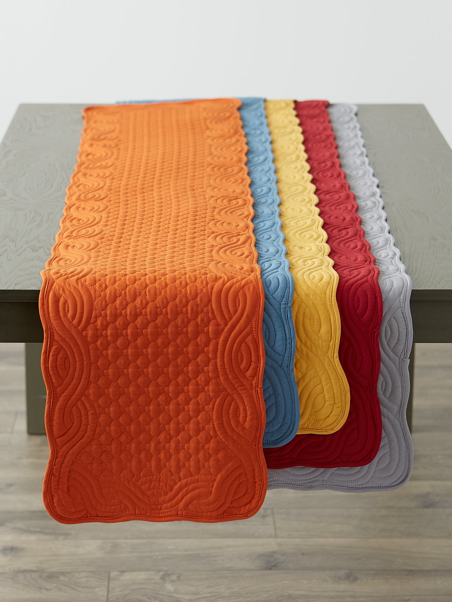 Pumpkin Spice Quilted Farmhouse Table Runner 13X72
