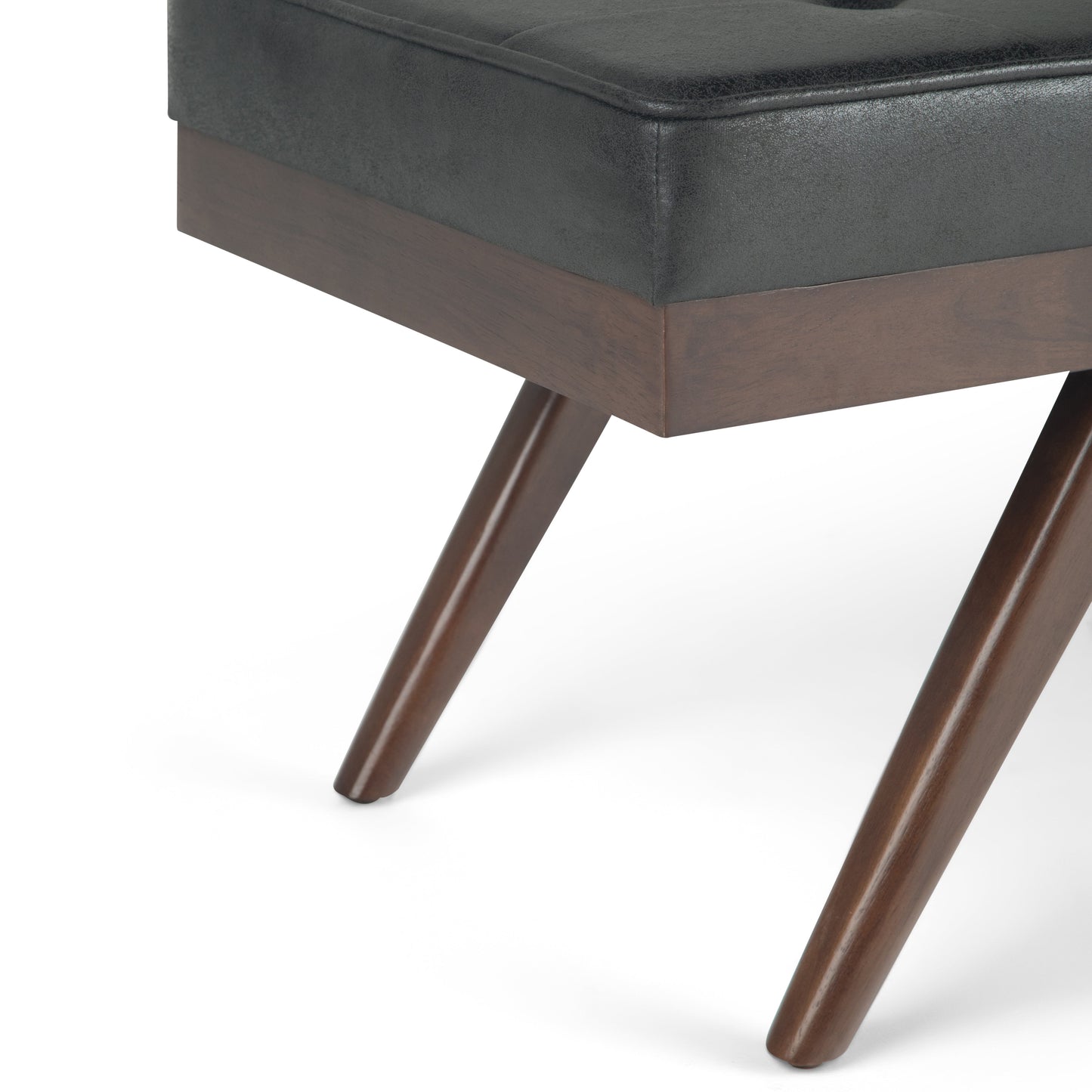 Wildflower Upholstered Button Tufted Ottoman Bench with Solid Wood Frame