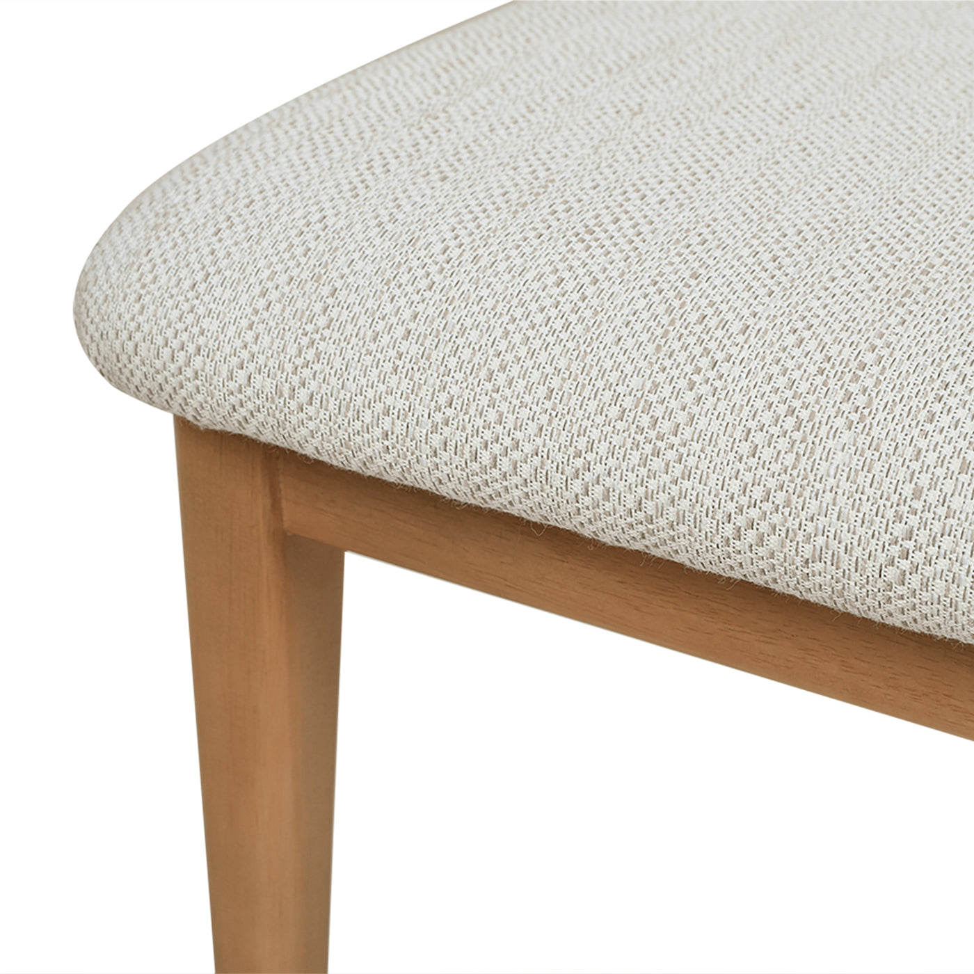 Upholstered Dining Chair with Rubberwood Frame and High Back, Set of 2