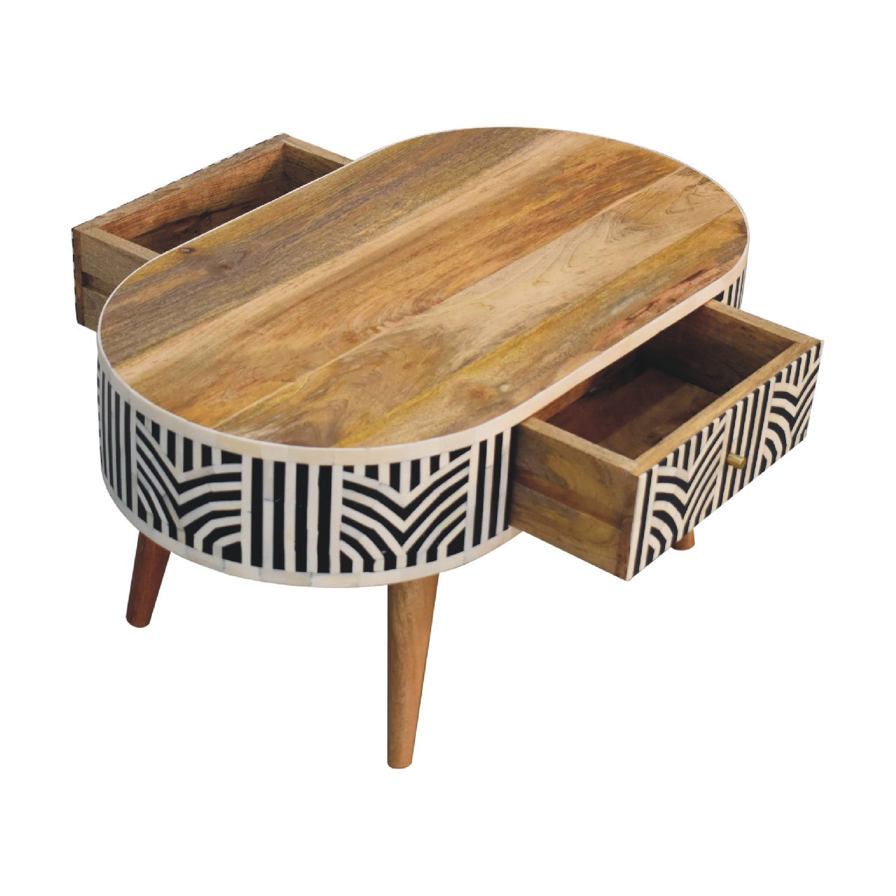 Blossomx Bone Inlay Coffee Table with 2 Drawers