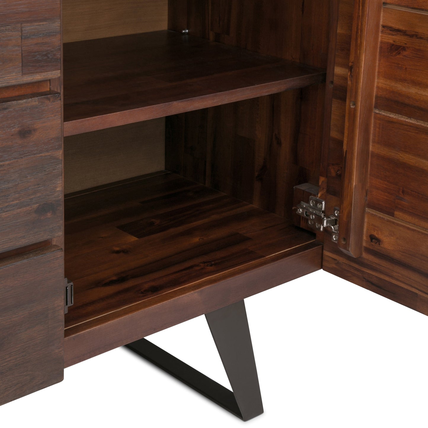 Peak 2-Door Buffet Cabinet with 3 Drawers and Metal Angled Legs