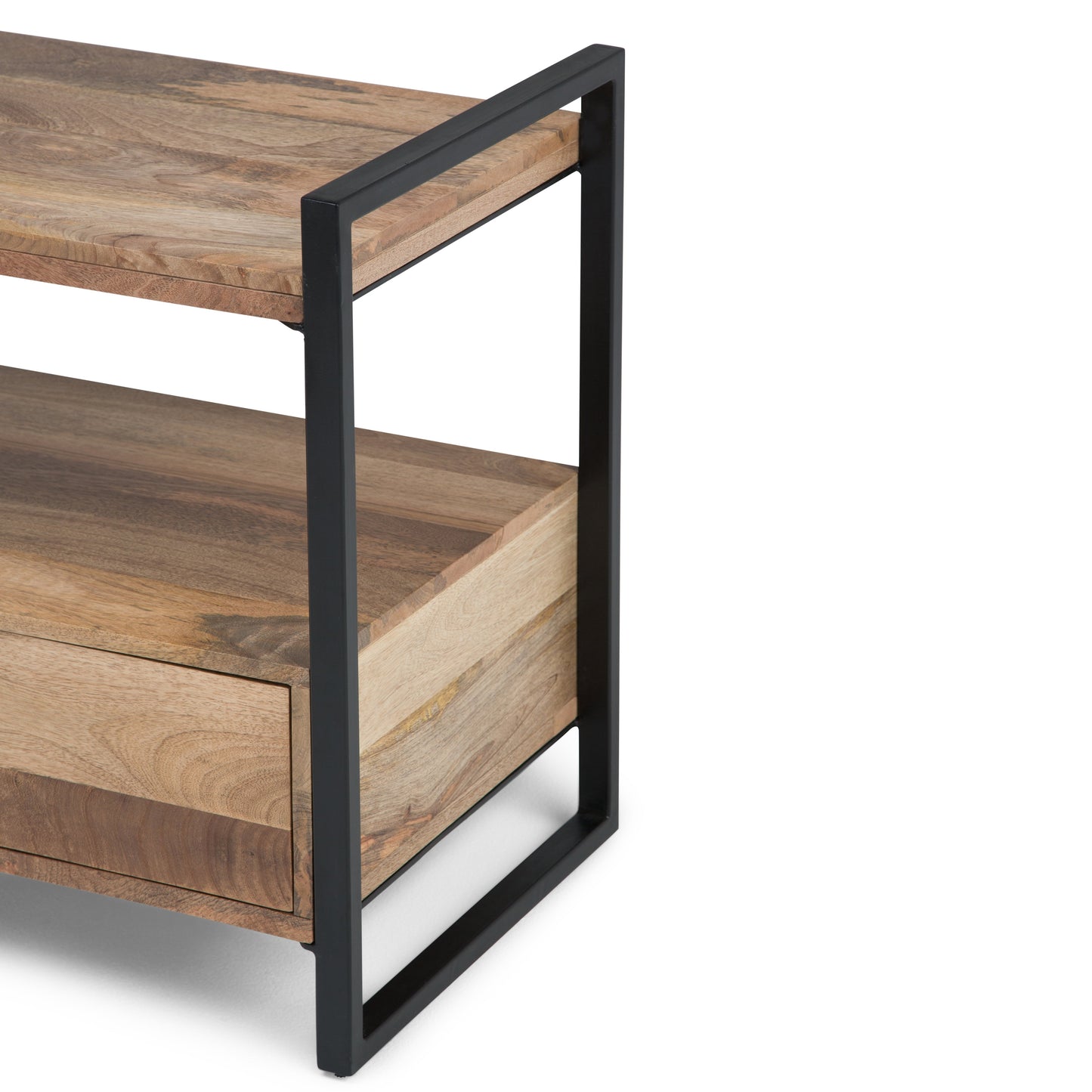 TV Stand for TVs Up To 65 Inches with Open Shelf, 2 Drawers and Metal Frame
