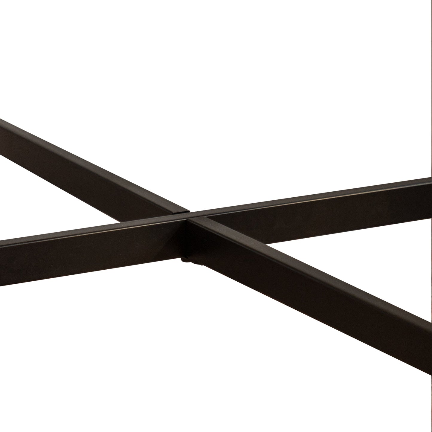 Coffee Table with Round Tabletop and Cross Metal Base, Set of 2