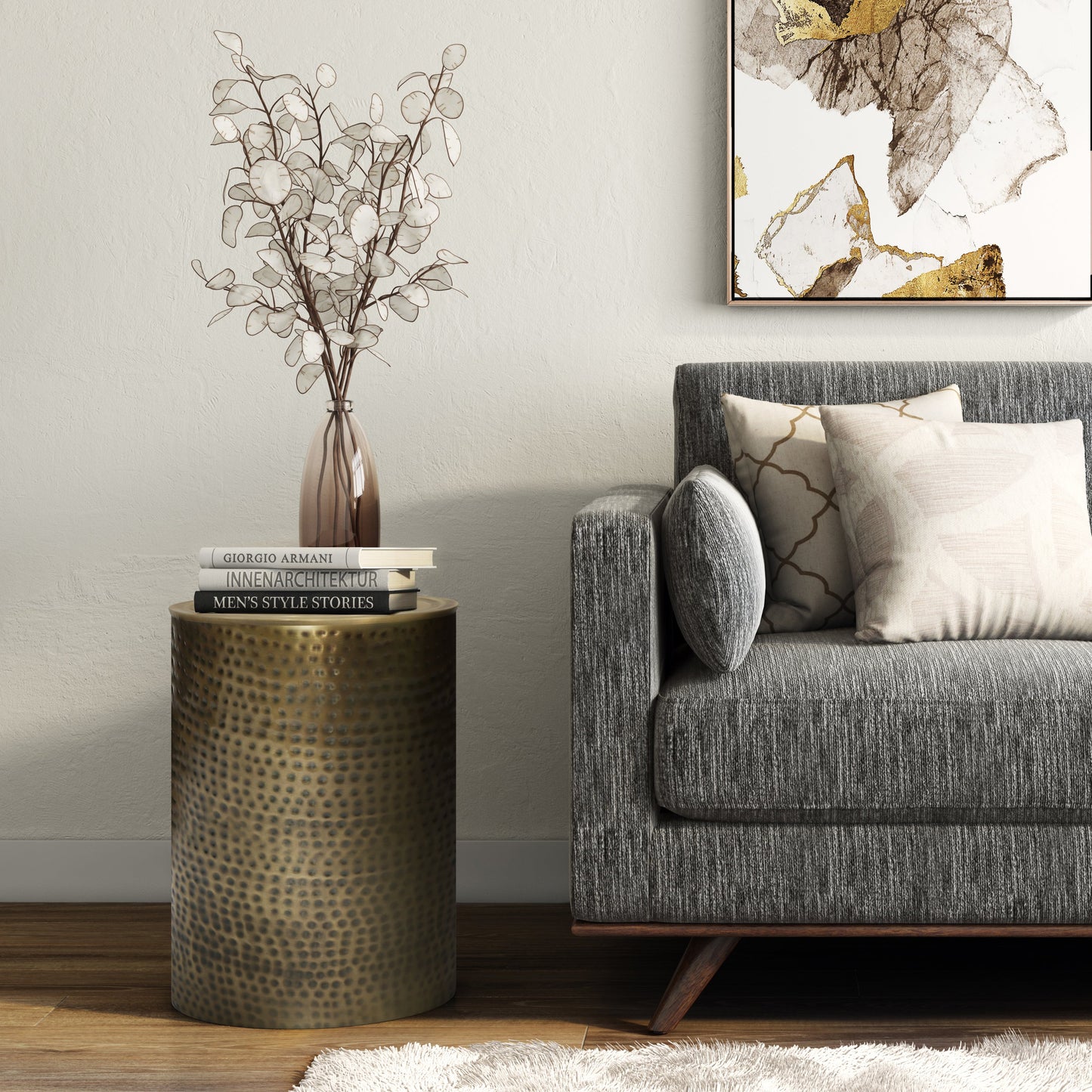 Hyperion Side Table with Round Cylinder Shape