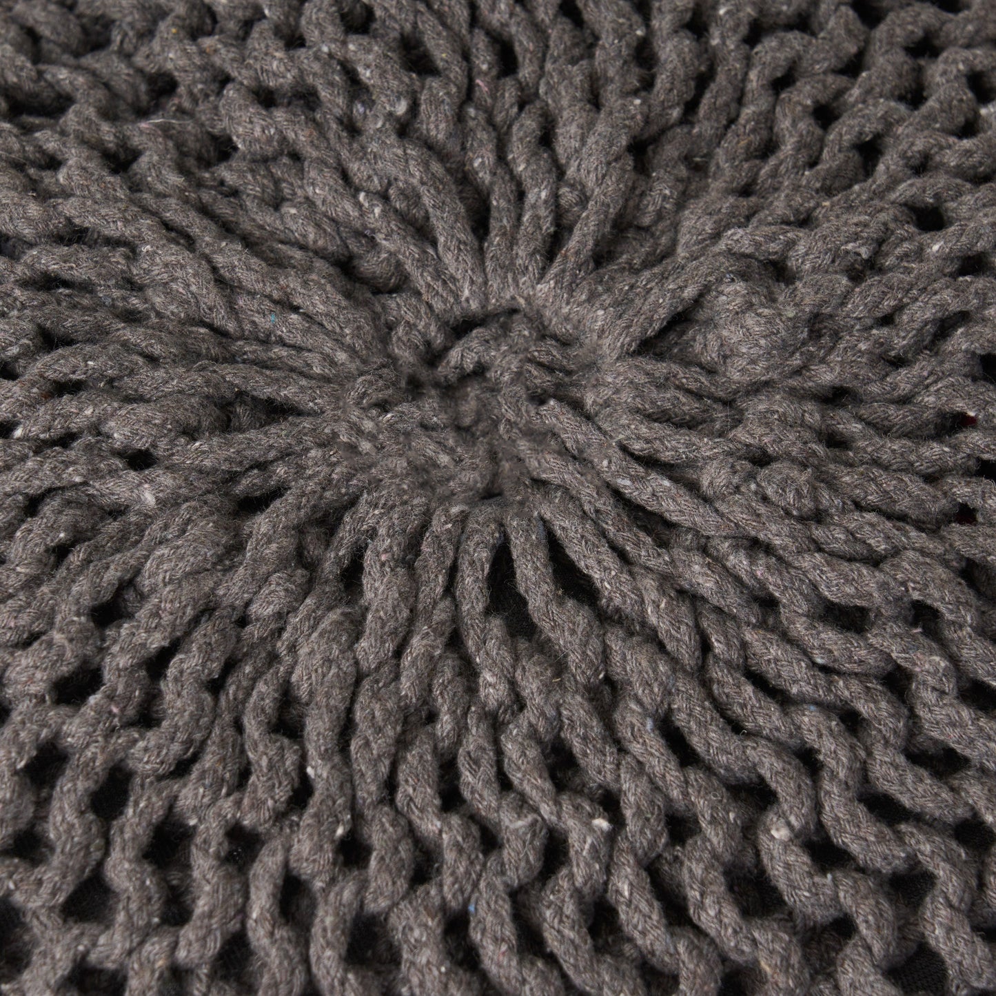 Claritys Round Pouf with Knit Weave Design
