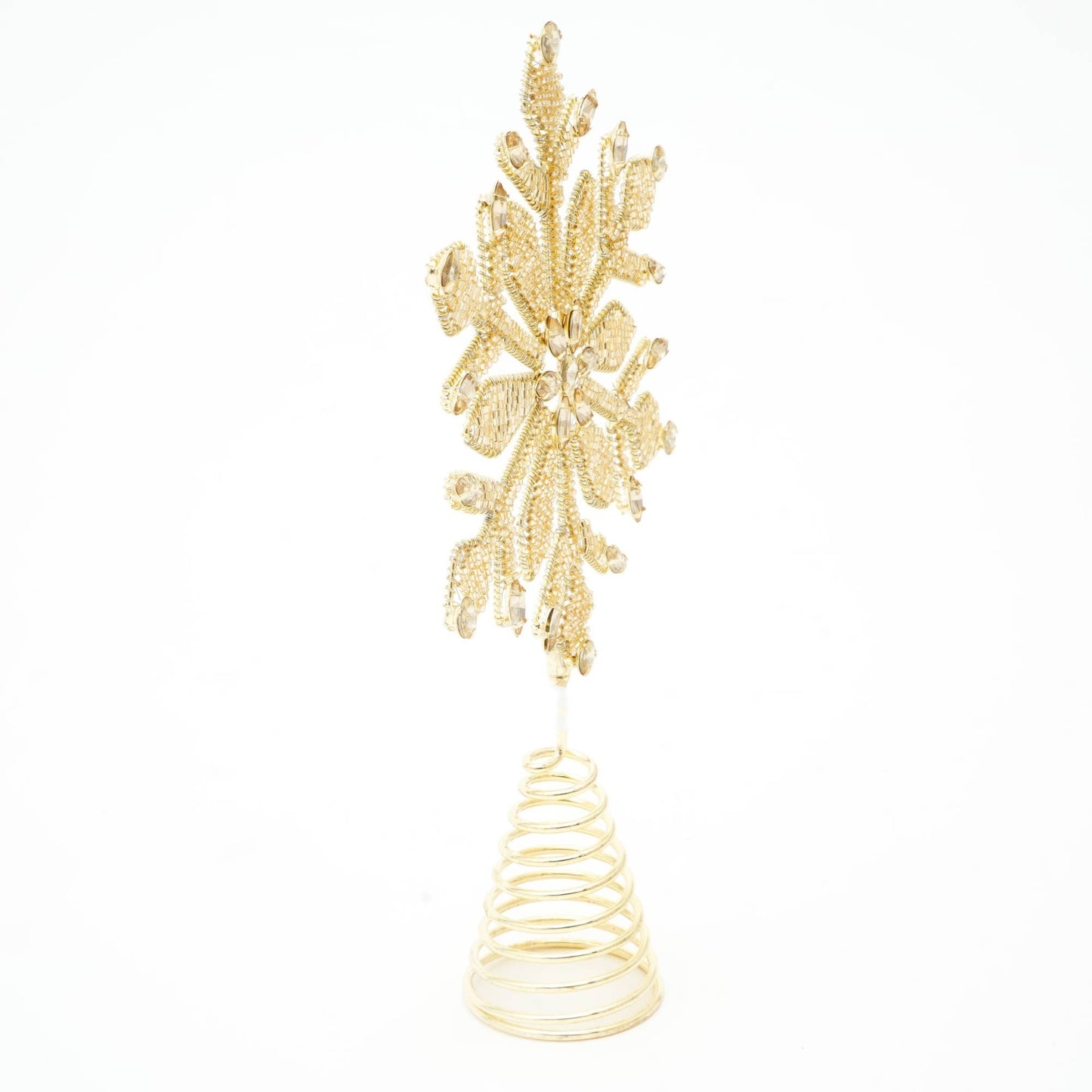 Golden Bead Work Tree Topper, Set of 2