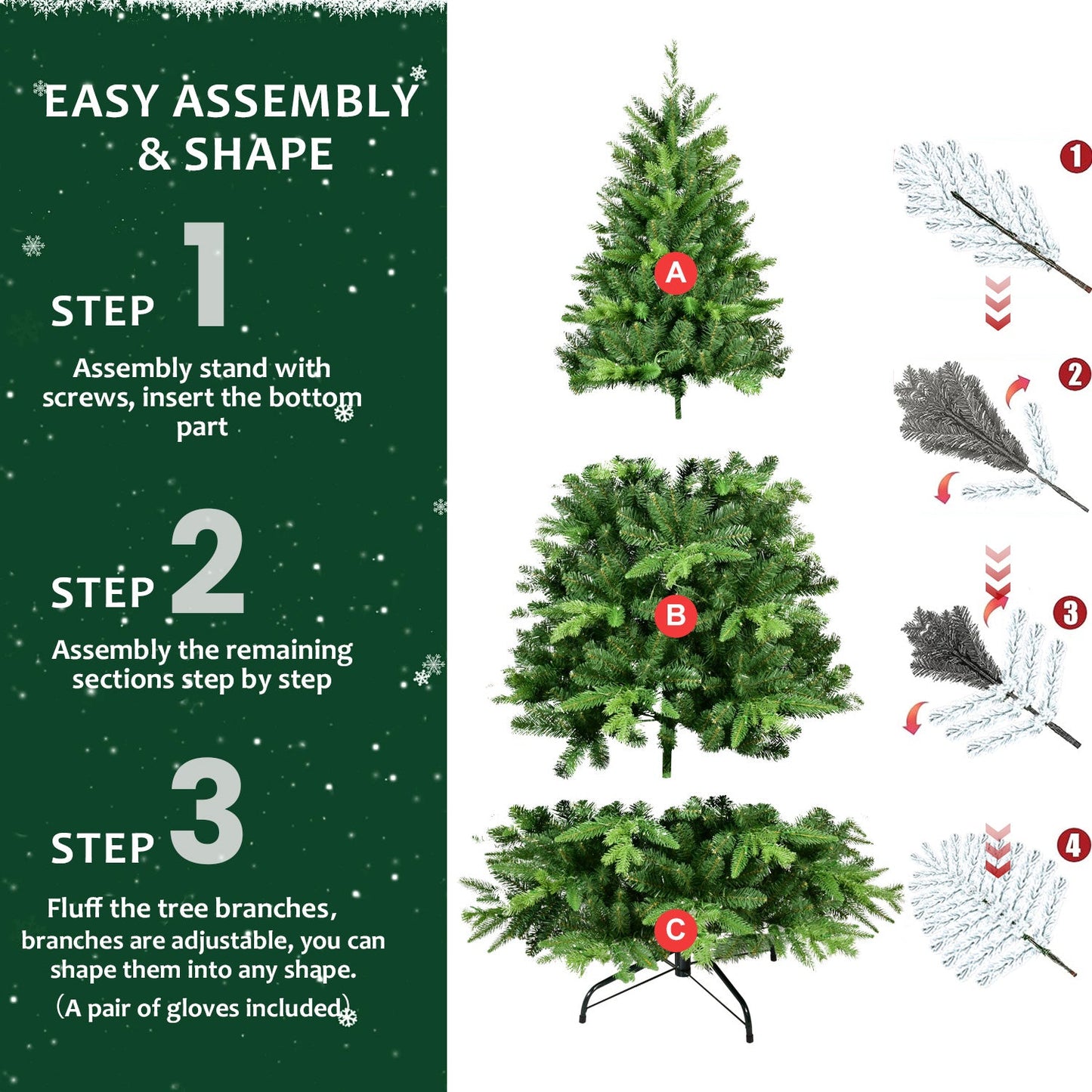 Alvoa 6 ft PE and PVC Prelit LED Light Christmas Tree