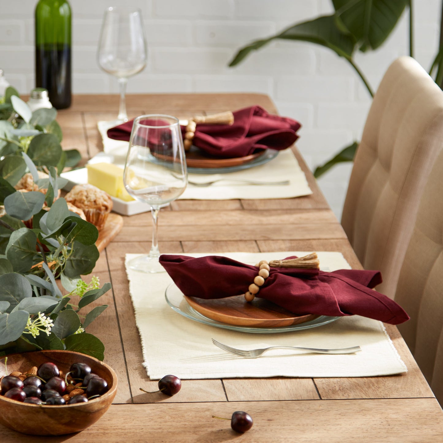 Natural Ribbed Placemats, Set Of 6