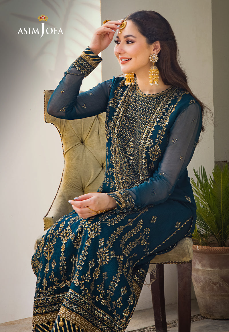 AJZS-08 EMBROIDERED CHIFFON 1 PC