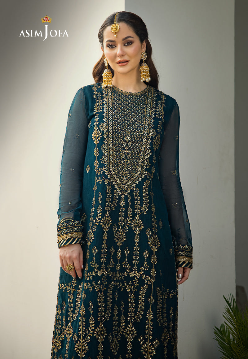 AJZS-08 EMBROIDERED CHIFFON 1 PC