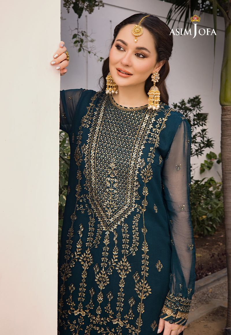 AJZS-08 EMBROIDERED CHIFFON 1 PC