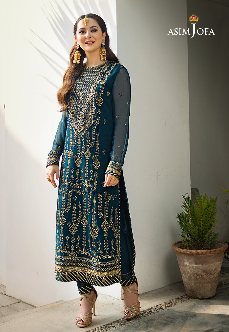 AJZS-08 EMBROIDERED CHIFFON 1 PC