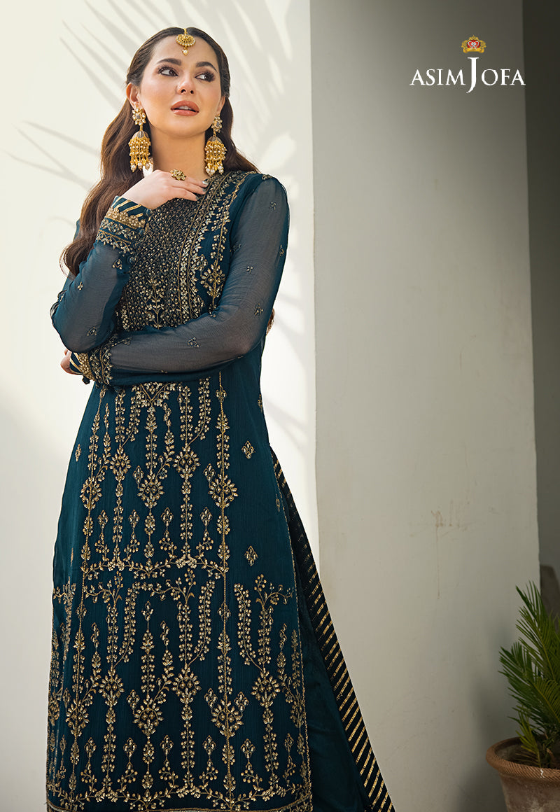 AJZS-08 EMBROIDERED CHIFFON 1 PC