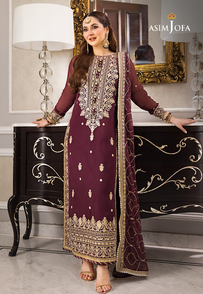 AJZS-23 EMBROIDERED GEORGETTE CHIFFON 3 PCS