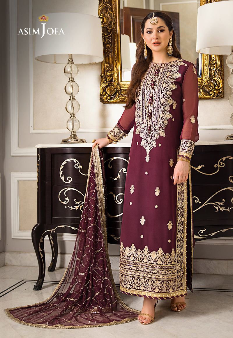 AJZS-23 EMBROIDERED GEORGETTE CHIFFON 3 PCS