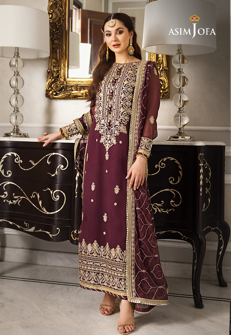 AJZS-23 EMBROIDERED GEORGETTE CHIFFON 3 PCS