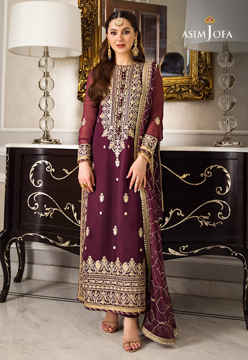 AJZS-23 EMBROIDERED GEORGETTE CHIFFON 3 PCS