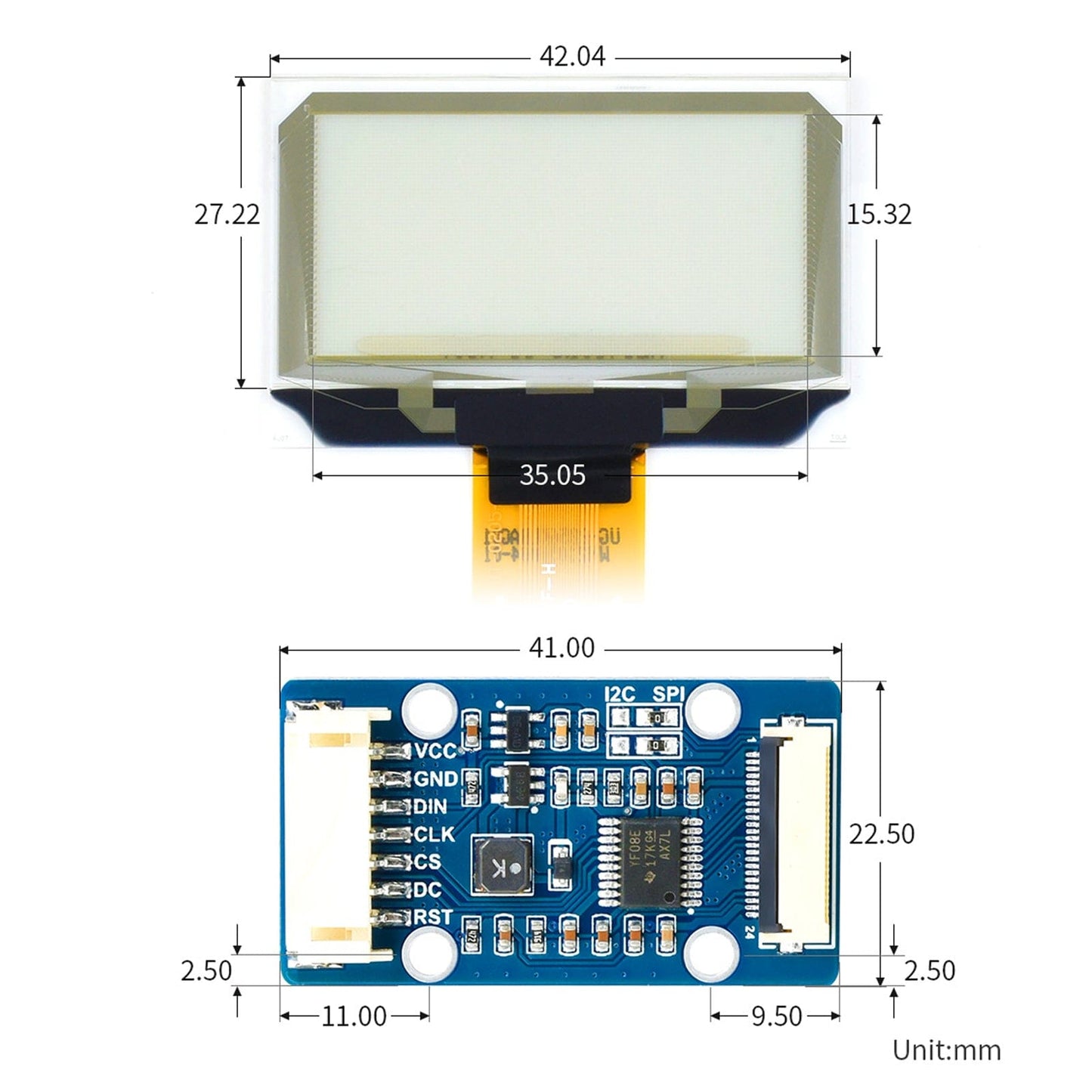 1.51" Transparent OLED (128 x 64)