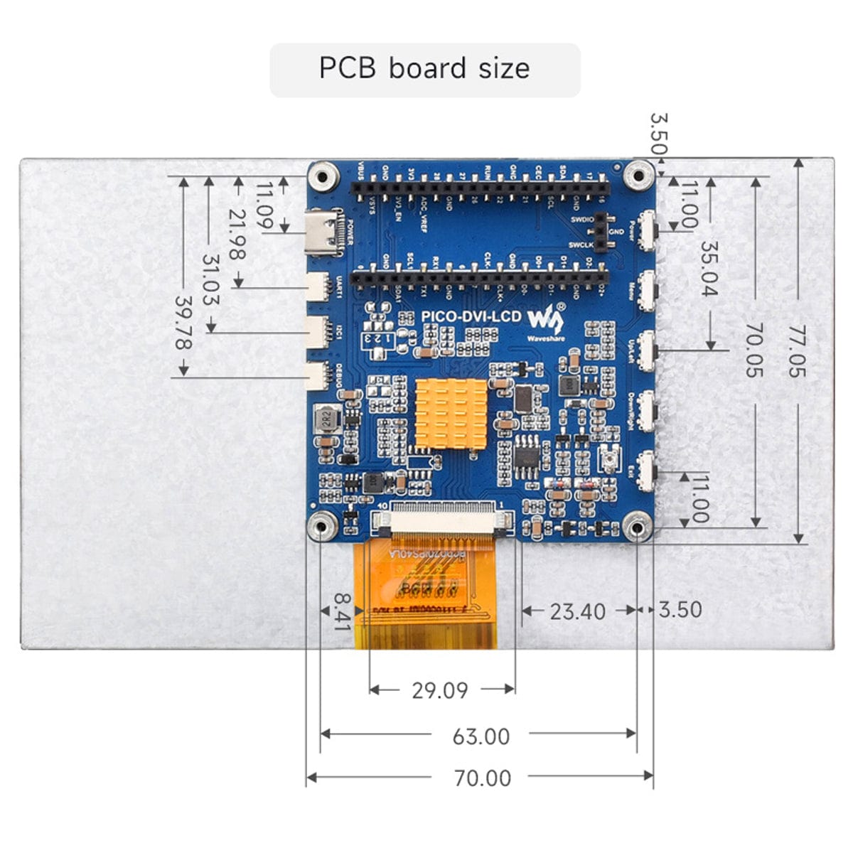 10.1" IPS DVI Display Module for Raspberry Pi Pico