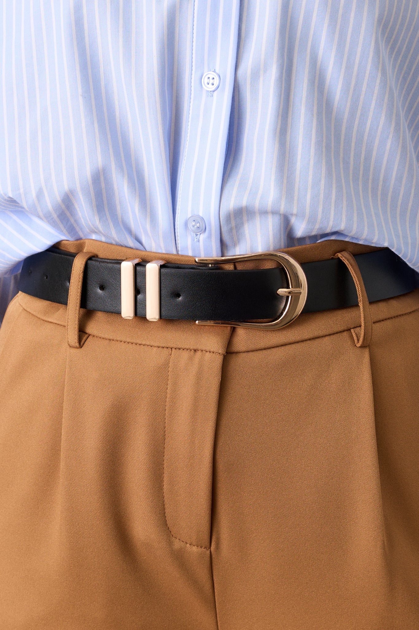 Lost In Thought Black Faux Leather Belt