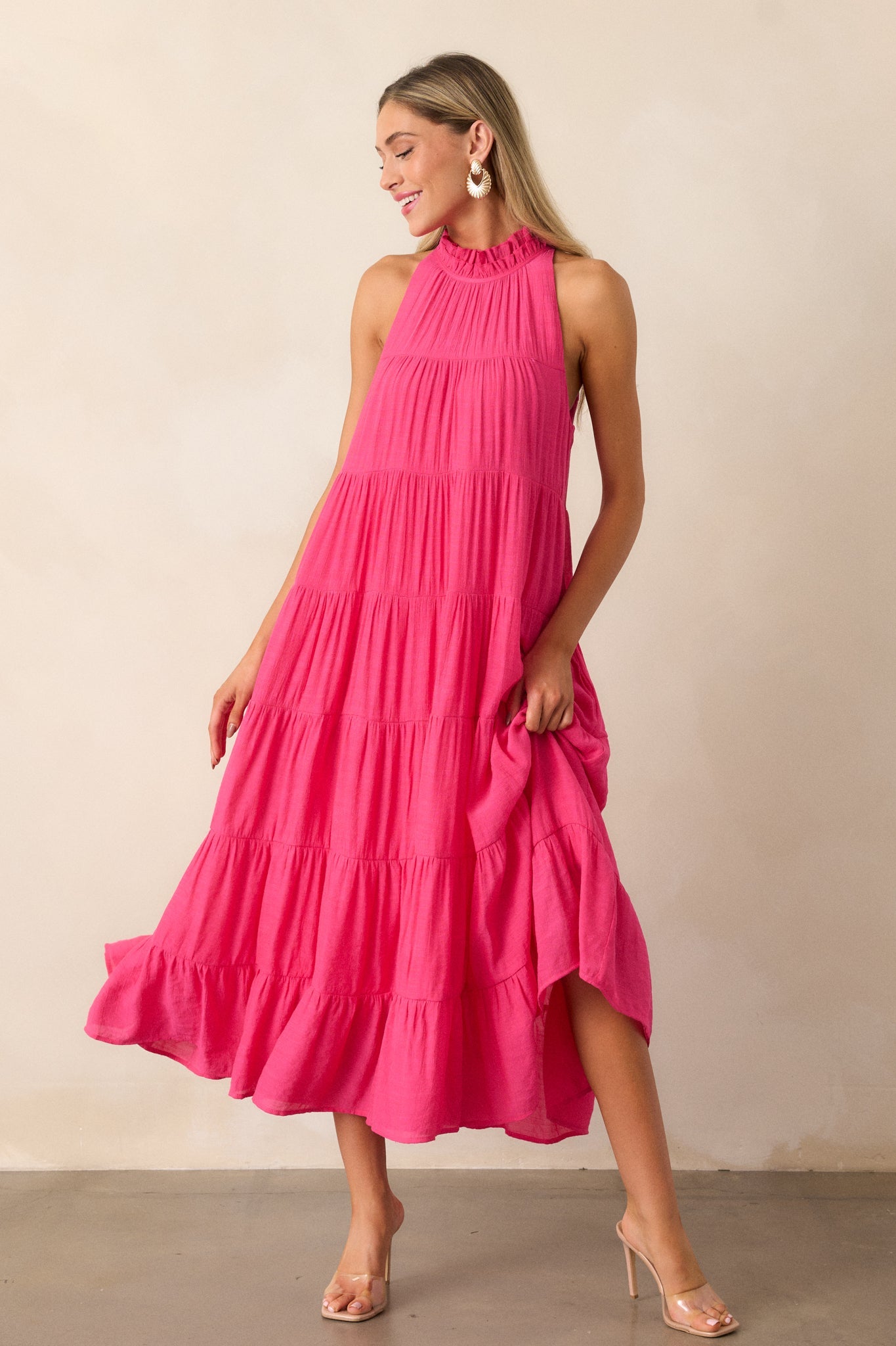 Take Me Dancing Hot Pink Maxi Dress
