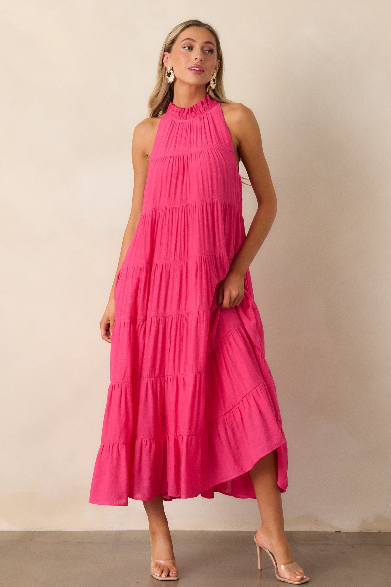Take Me Dancing Hot Pink Maxi Dress