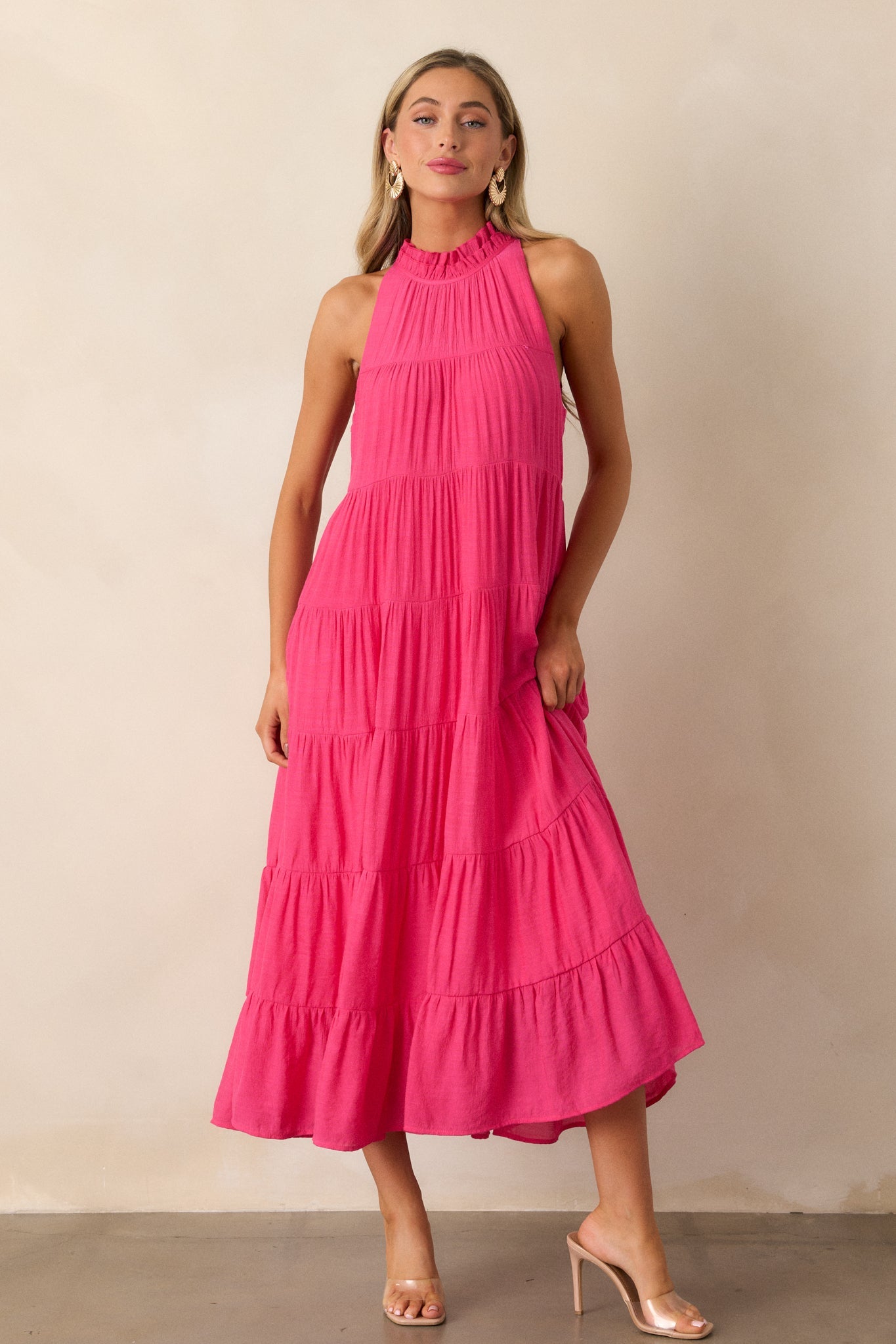 Take Me Dancing Hot Pink Maxi Dress