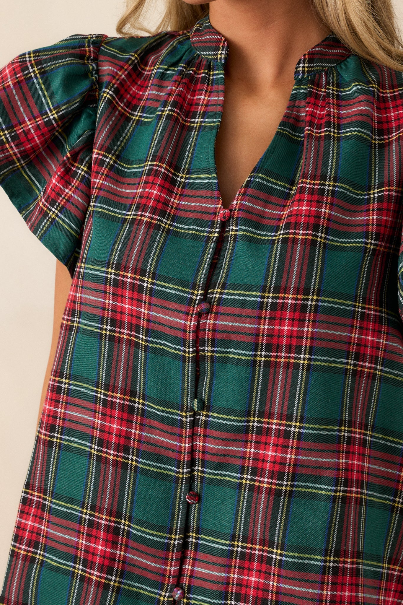 Mistletoe Magic Emerald Plaid Top
