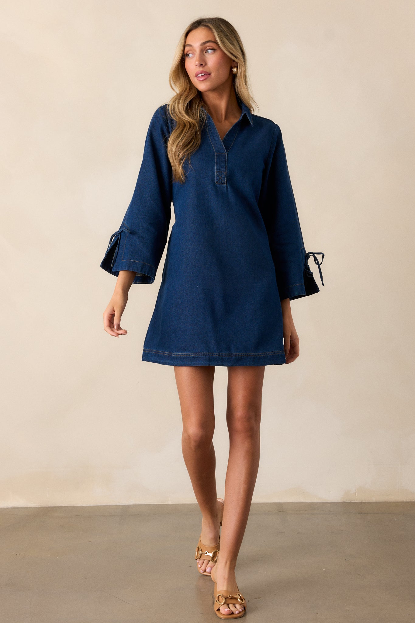 Open Horizons Dark Wash Denim Mini Dress