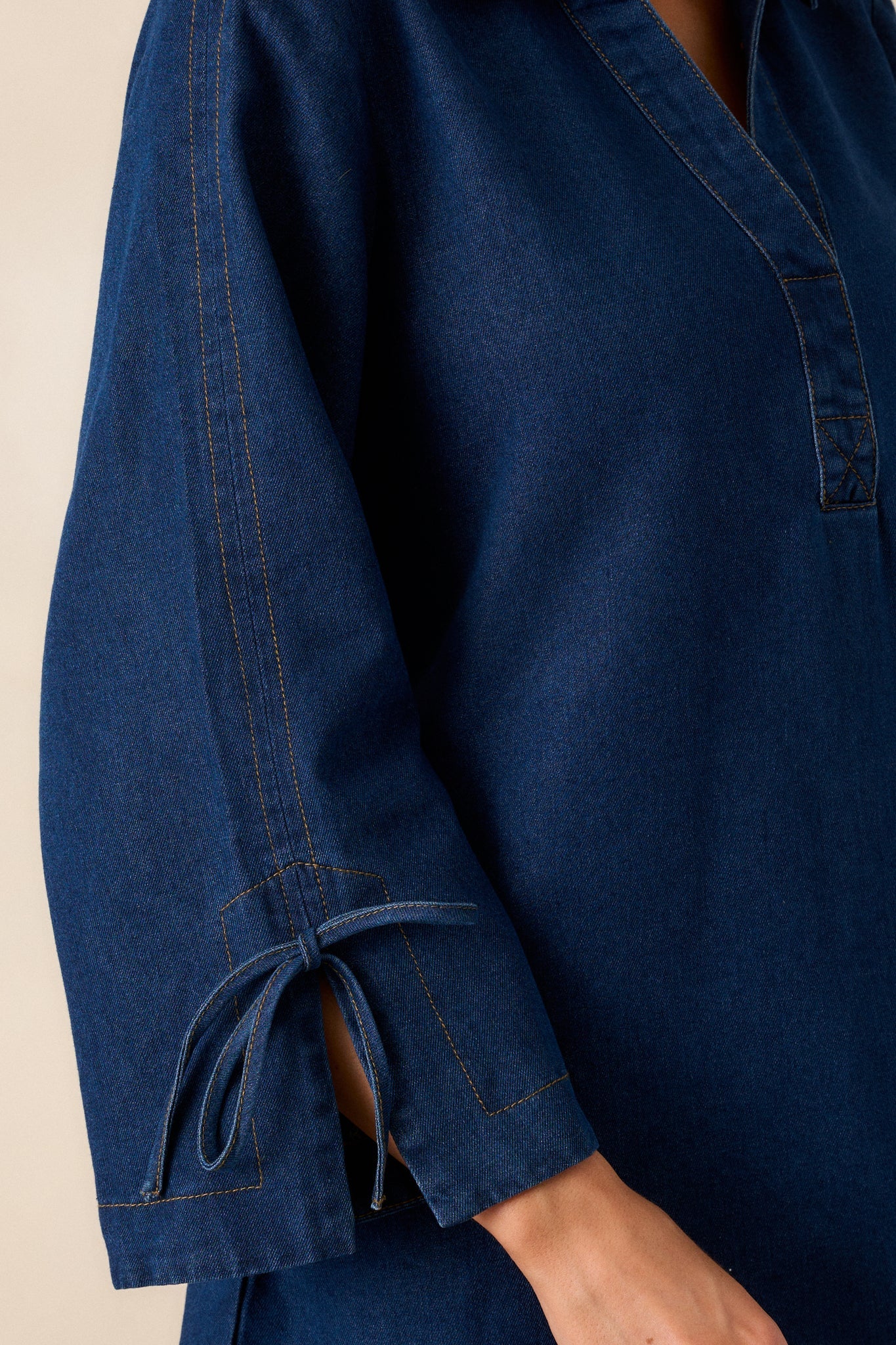 Open Horizons Dark Wash Denim Mini Dress