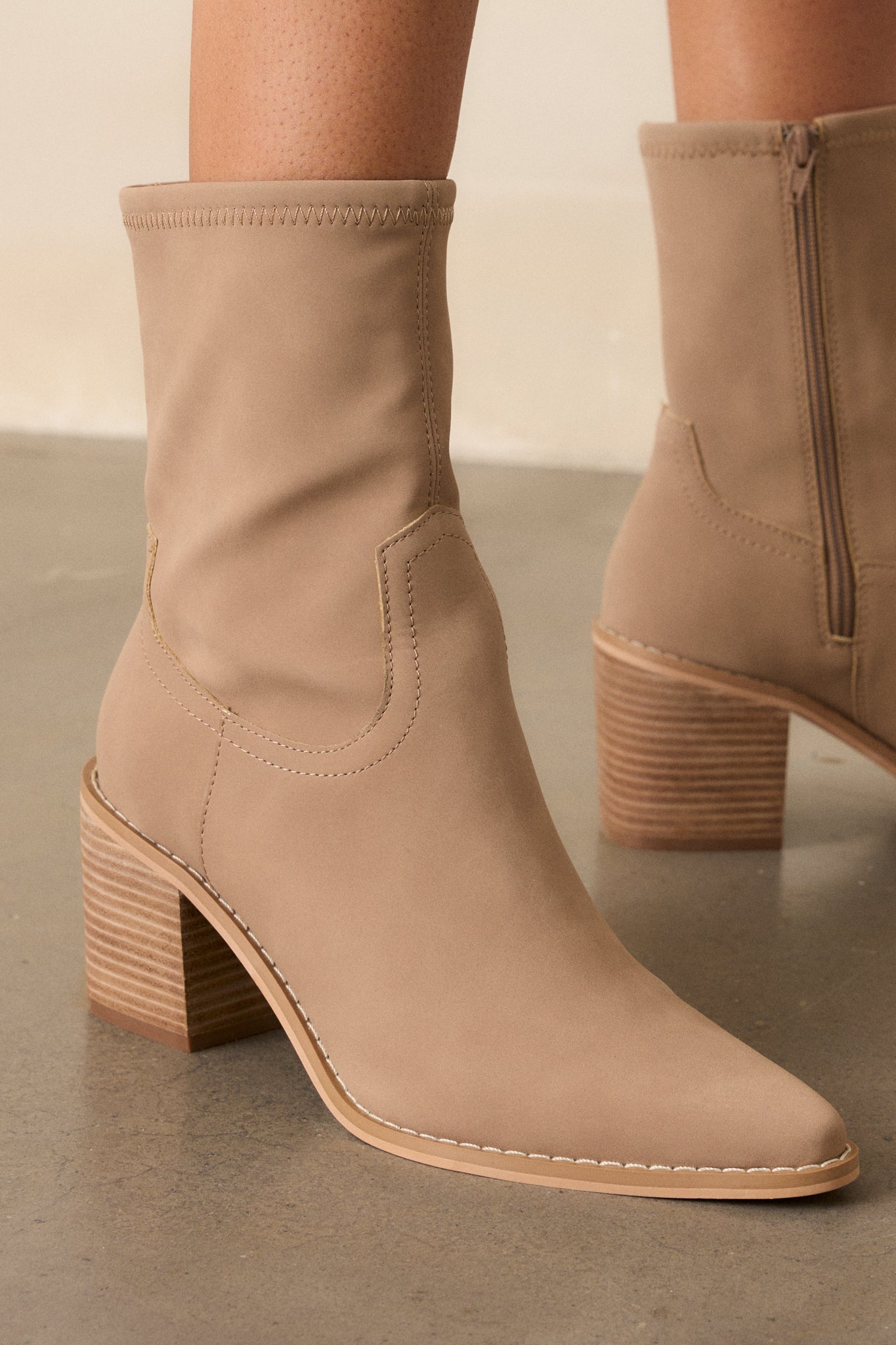 Stride In Style Taupe Ankle Boots