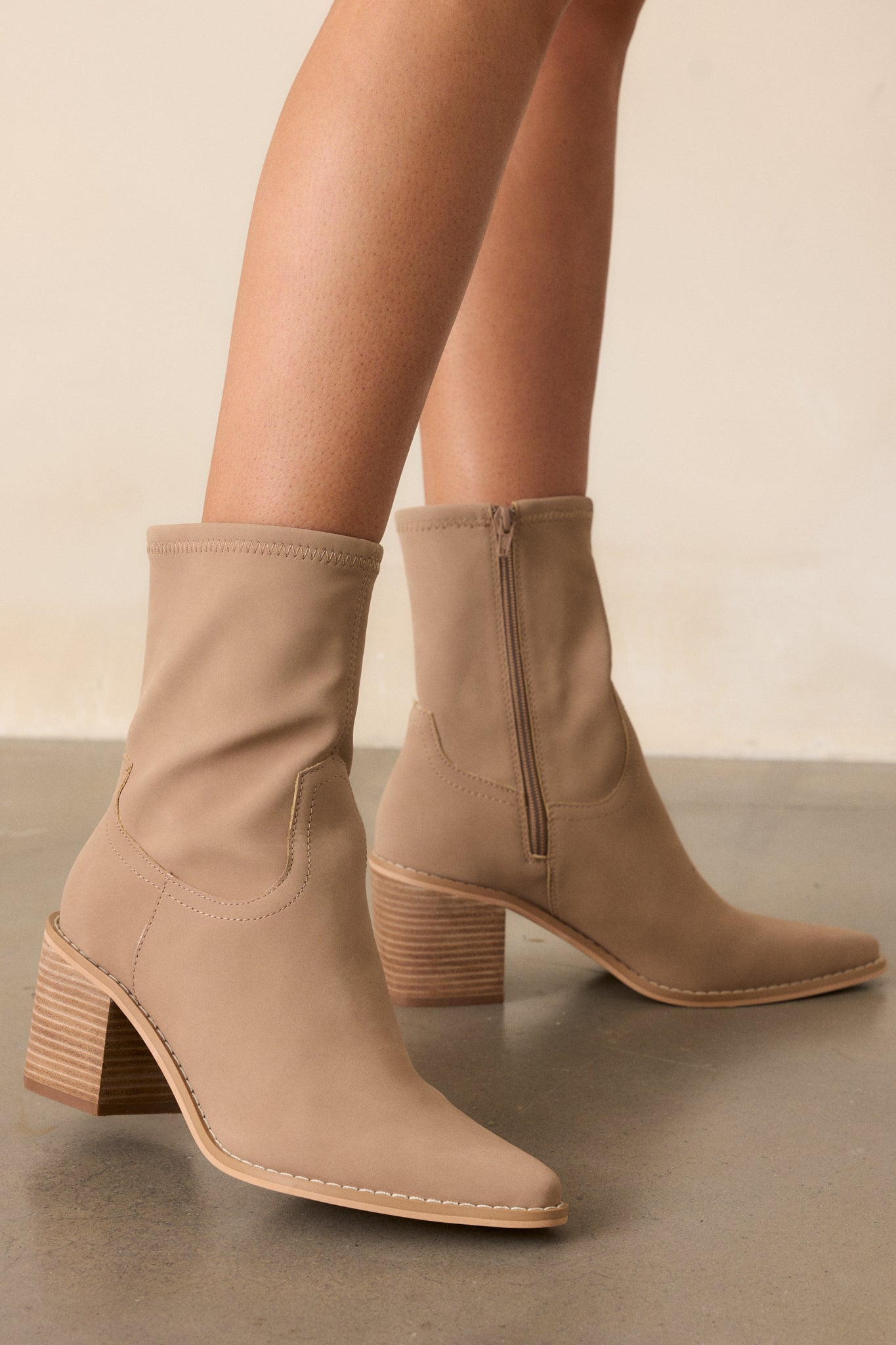 Stride In Style Taupe Ankle Boots