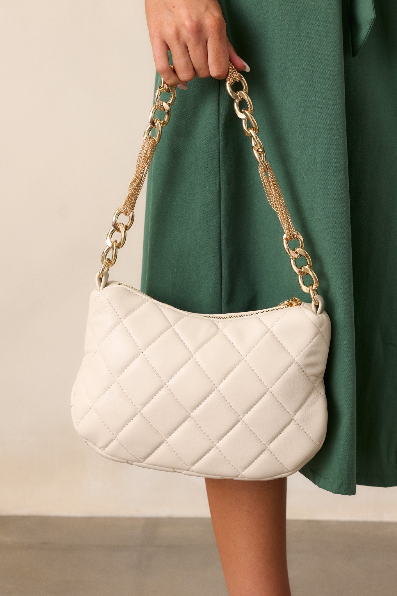 I'm Yours Tonight Ivory Quilted Handbag
