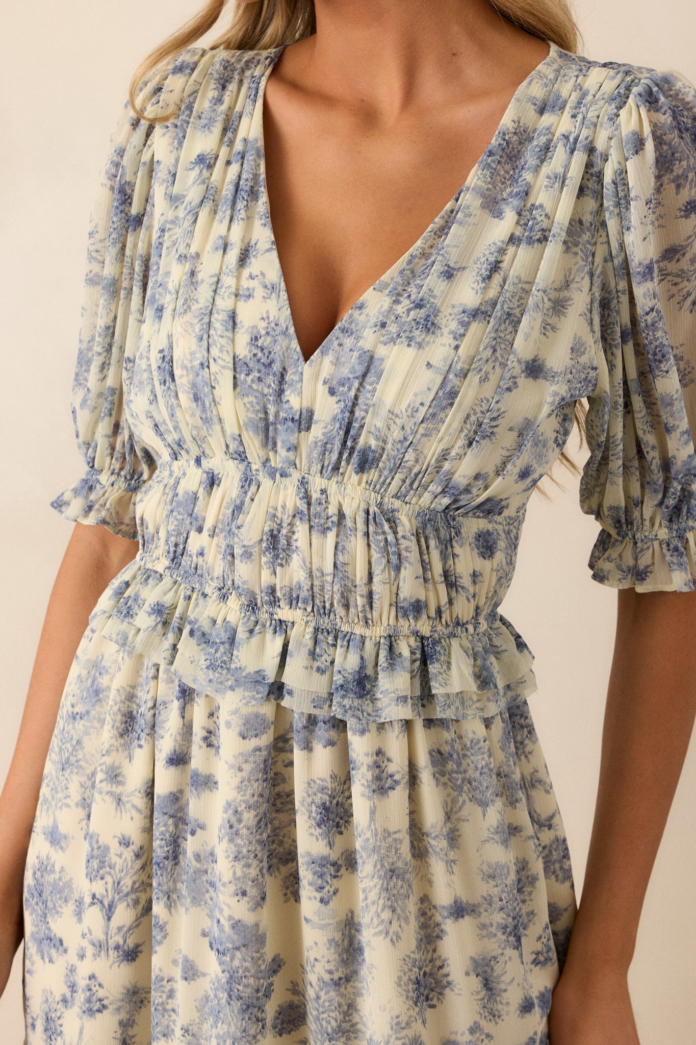 Midnight Train Blue Floral Midi Dress