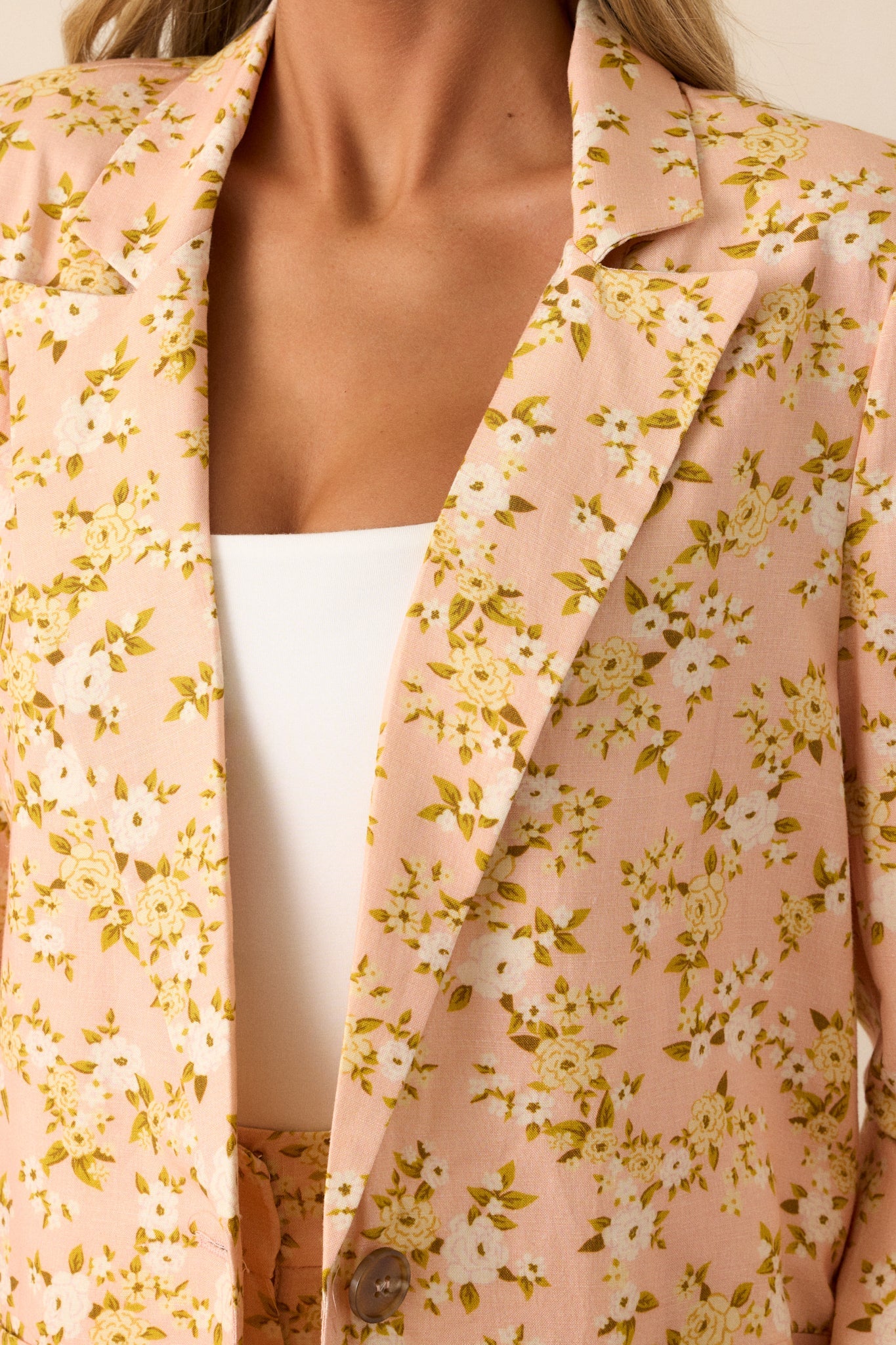 Blossoming Love Peach Orange Floral Blazer