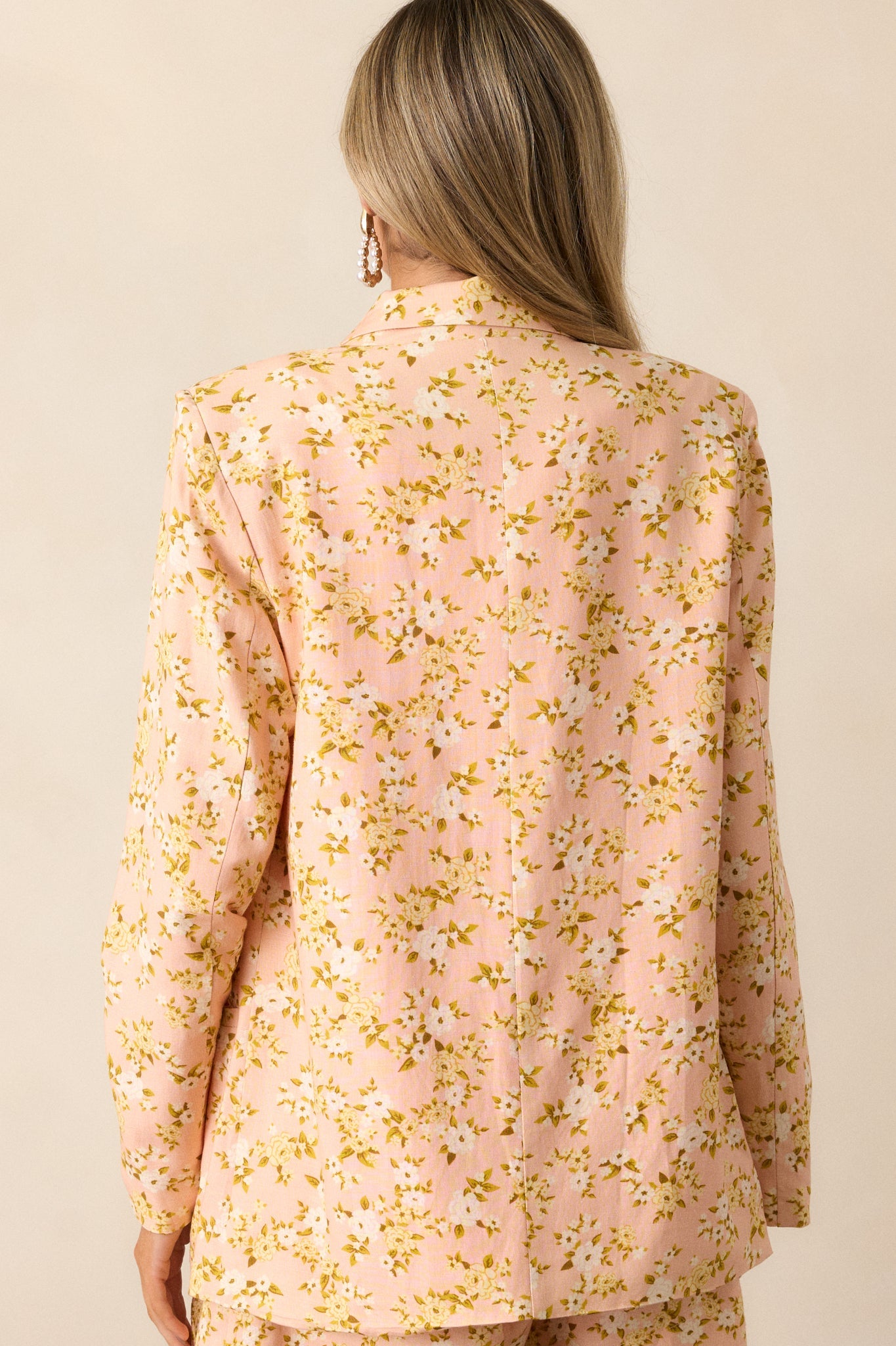 Blossoming Love Peach Orange Floral Blazer