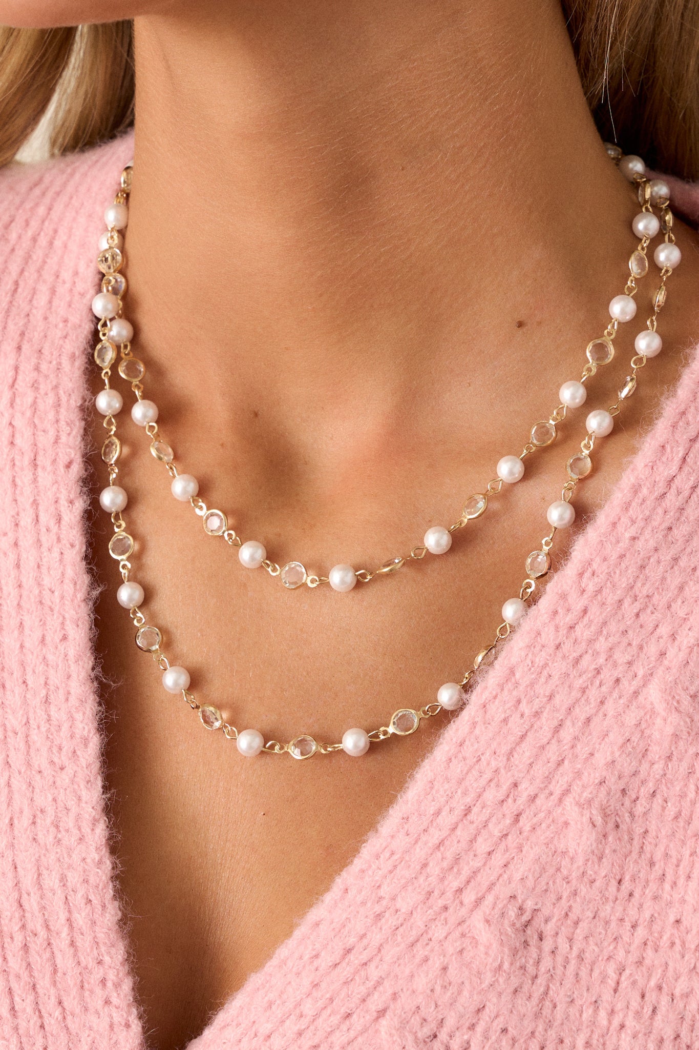 Make It Happen Gold and Ivory Pearl Necklace